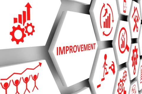 IMPROVEMENT concept cell background 3d illustration Stock Illustration