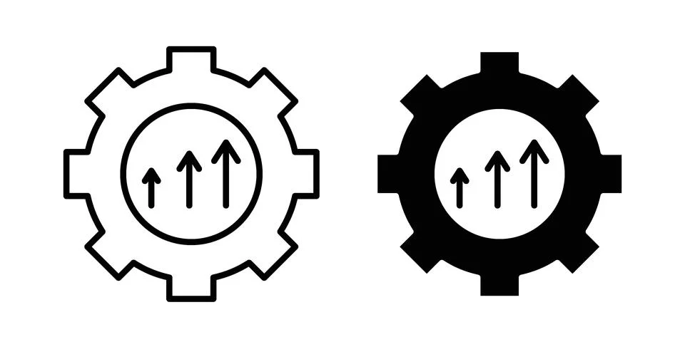 Improvement icon black vector isolated on white Stock Illustration