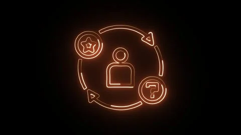 Improvement Icon Isolated on Black Background, Neon Progress Line Motion Gr.. Stock Footage 327666916