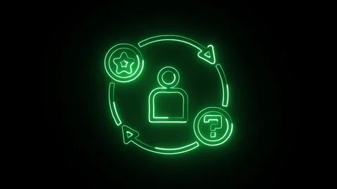 Improvement Icon Isolated on Black Background, Neon Progress Line Motion Gr.. Stock Footage 327666921