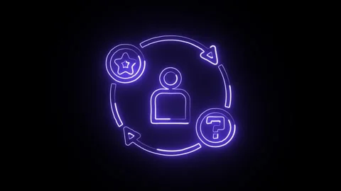 Improvement Icon Isolated on Black Background, Neon Progress Line Motion Gr.. Stock Footage 327666923