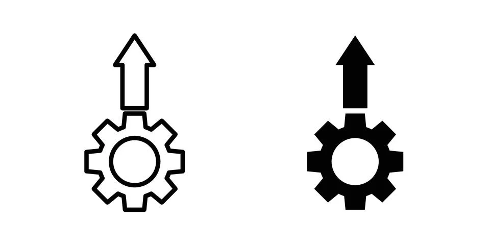 Improvement icon vector concepts, line and silhouette style Stock Illustration