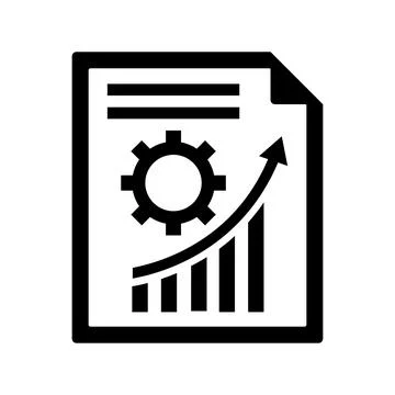 Improvement, list, progress, setting icon. Black vector graphics. Stock Illustration