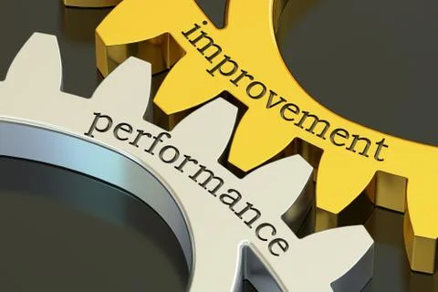 Improvement Performance concept on the gearwheels, 3D rendering Stock Illustration