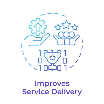 Improves service delivery blue gradient concept icon イラスト素材