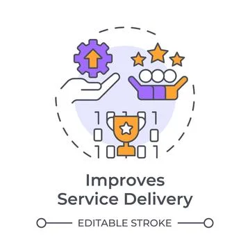 Improves service delivery multi color concept icon 스톡 일러스트