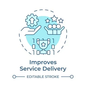 Improves service delivery soft blue concept icon Stockillustratie