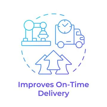 Improves on time delivery blue gradient concept icon Stock-Illustration
