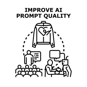 Improving ai prompt quality concept illustration 스톡 일러스트