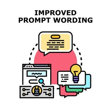 Improving ai prompt wording for better output Stockillustratie