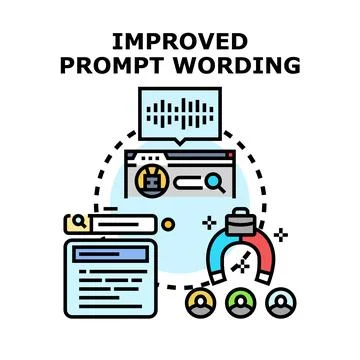 Improving ai prompt wording generating search results Illustrazione stock