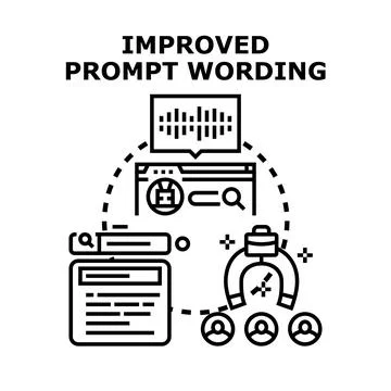 Improving ai prompt wording generating search results Illustrazione stock
