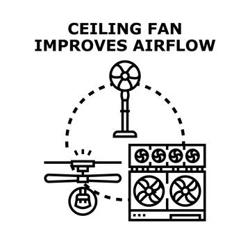 Improving airflow and ventilation with cooling equipment Ilustración de archivo