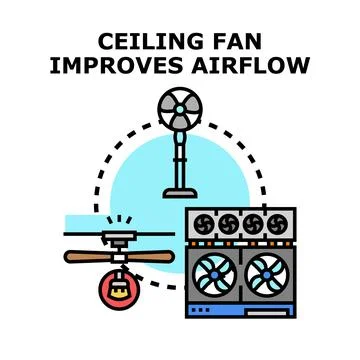 Improving airflow and ventilation with cooling equipment Ilustración de archivo