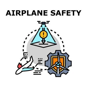 Improving airplane safety protocols using technological solutions Illustrazione stock
