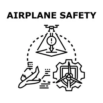 Improving airplane safety protocols using technological solutions 스톡 일러스트