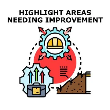 Improving areas needing business development and problem solving Stock Illustration