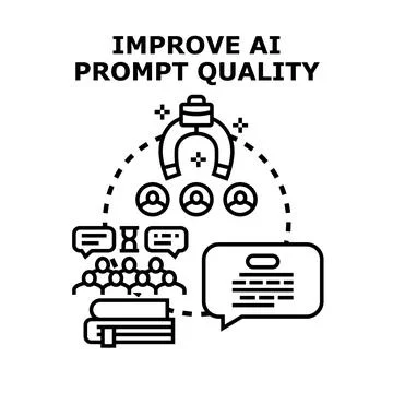 Improving artificial intelligence prompt quality for optimal outcomes Stock Illustration