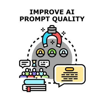 Improving artificial intelligence prompt quality for optimal outcomes Stock Illustration