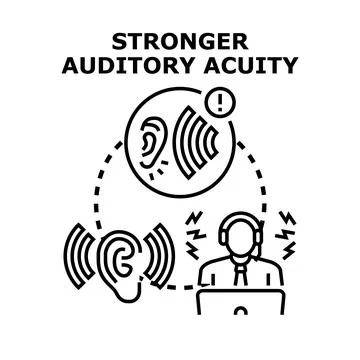 Improving auditory acuity for enhanced sound perception Stock Illustration