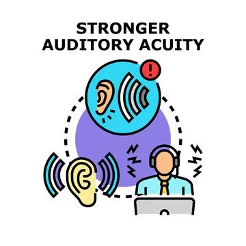 Improving auditory acuity for enhanced sound perception Stock Illustration
