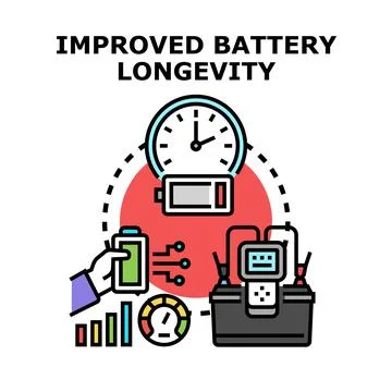 Improving battery longevity and power optimization concept loop Stock Illustration