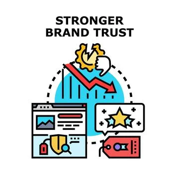 Improving brand trust and reputation management concept Stock Illustration