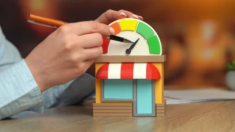 Improving business performance. Good creditworthiness. Profitable store. Retail Stock Footage 342813356