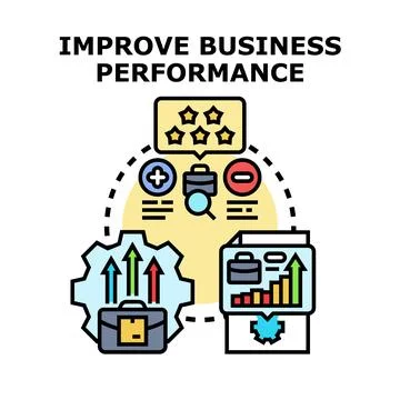Improving business performance process flat vector concept Stock Illustration