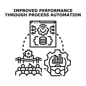 Improving business performance through process automation イラスト素材