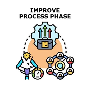 Improving business process phase development and execution Illustrazione stock