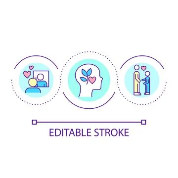 Improving child mental health loop concept icon Stock Illustration