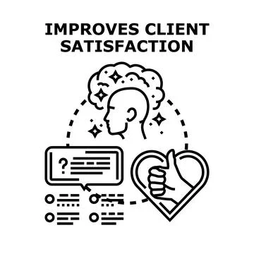 Improving client satisfaction through feedback and positive experience Stock Illustration