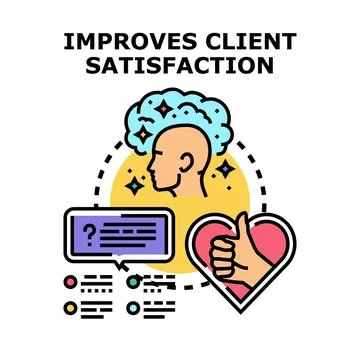 Improving client satisfaction through feedback and positive experience Stock Illustration