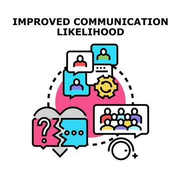 Improving communication likelihood concept and problem solving Stockillustratie