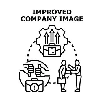 Improving company image through reputation management and business growth Stock Illustration