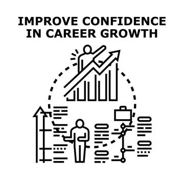 Improving confidence in career growth development process Stock Illustration