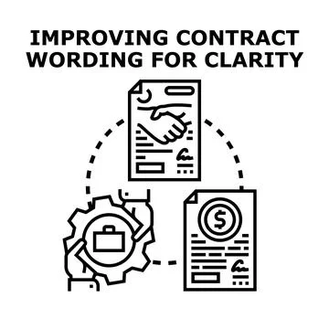 Improving contract wording for clarity concept illustration Stock Illustration