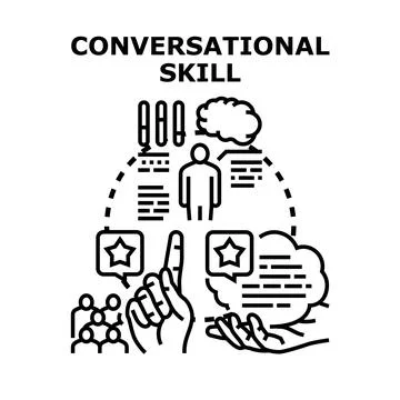 Improving conversational skill for effective communication Stock Illustration