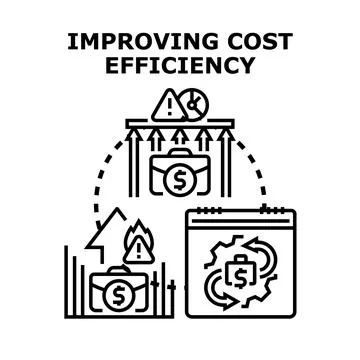 Improving cost efficiency concept reducing business expenses Stock Illustration