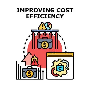 Improving cost efficiency concept reducing business expenses Stock Illustration
