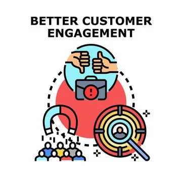 Improving customer engagement and client attraction strategy Stock-Illustration