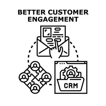 Improving customer engagement, interaction, and relationship management Stock Illustration