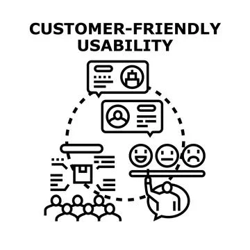 Improving customer friendly interface usability and feedback Stock Illustration