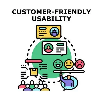 Improving customer friendly interface usability and feedback Stock Illustration