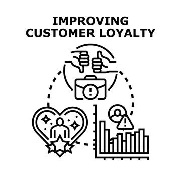 Improving customer loyalty and client retention concept Stock Illustration