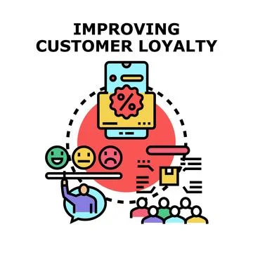 Improving customer loyalty strategy, earning client trust Stock Illustration