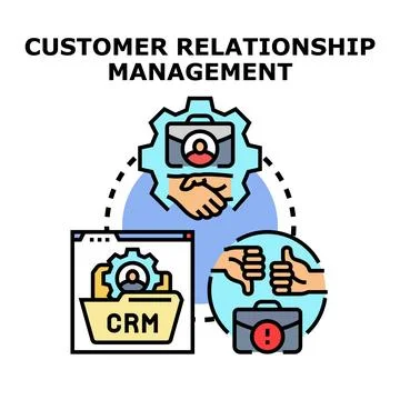 Improving customer relationship management process icon concept Illustrazione stock