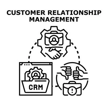 Improving customer relationship management process icon concept Illustrazione stock