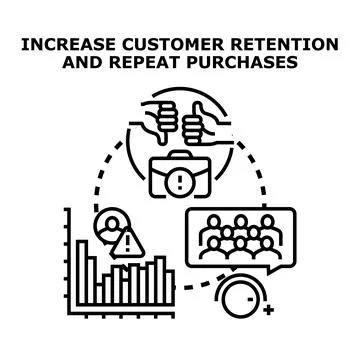 Improving customer retention and repeat purchases strategy Stock Illustration